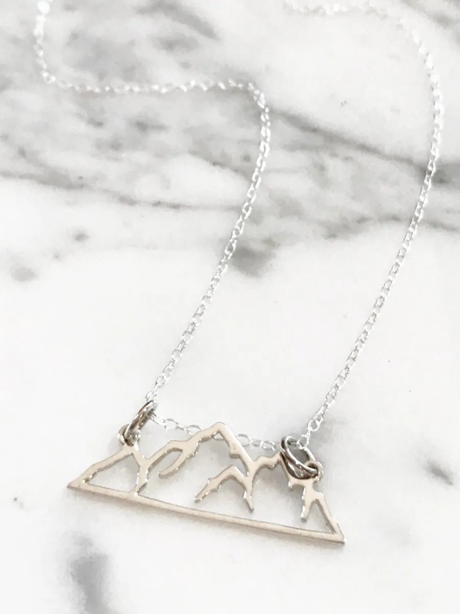 Sterling Silver Jewelry Mountain Range Necklace