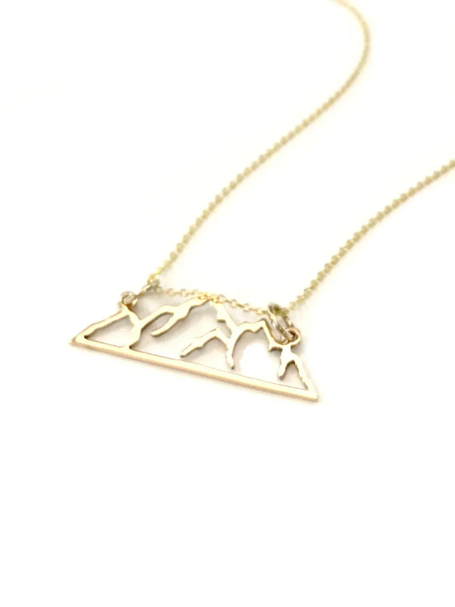Sterling Silver Jewelry Mountain Range Necklace
