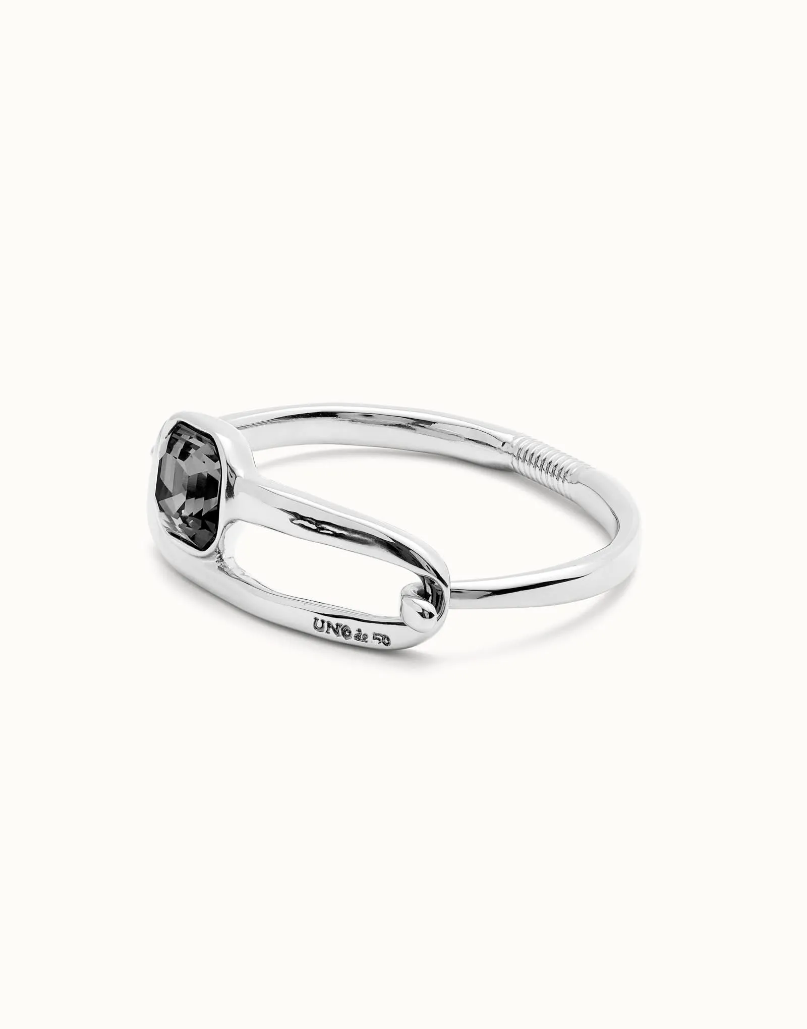 Sterling Silver Plated Ser Expresiva Black Bangle Bracelet PUL2512NGRMTL0 Unode50 Jewelry And Accessories
