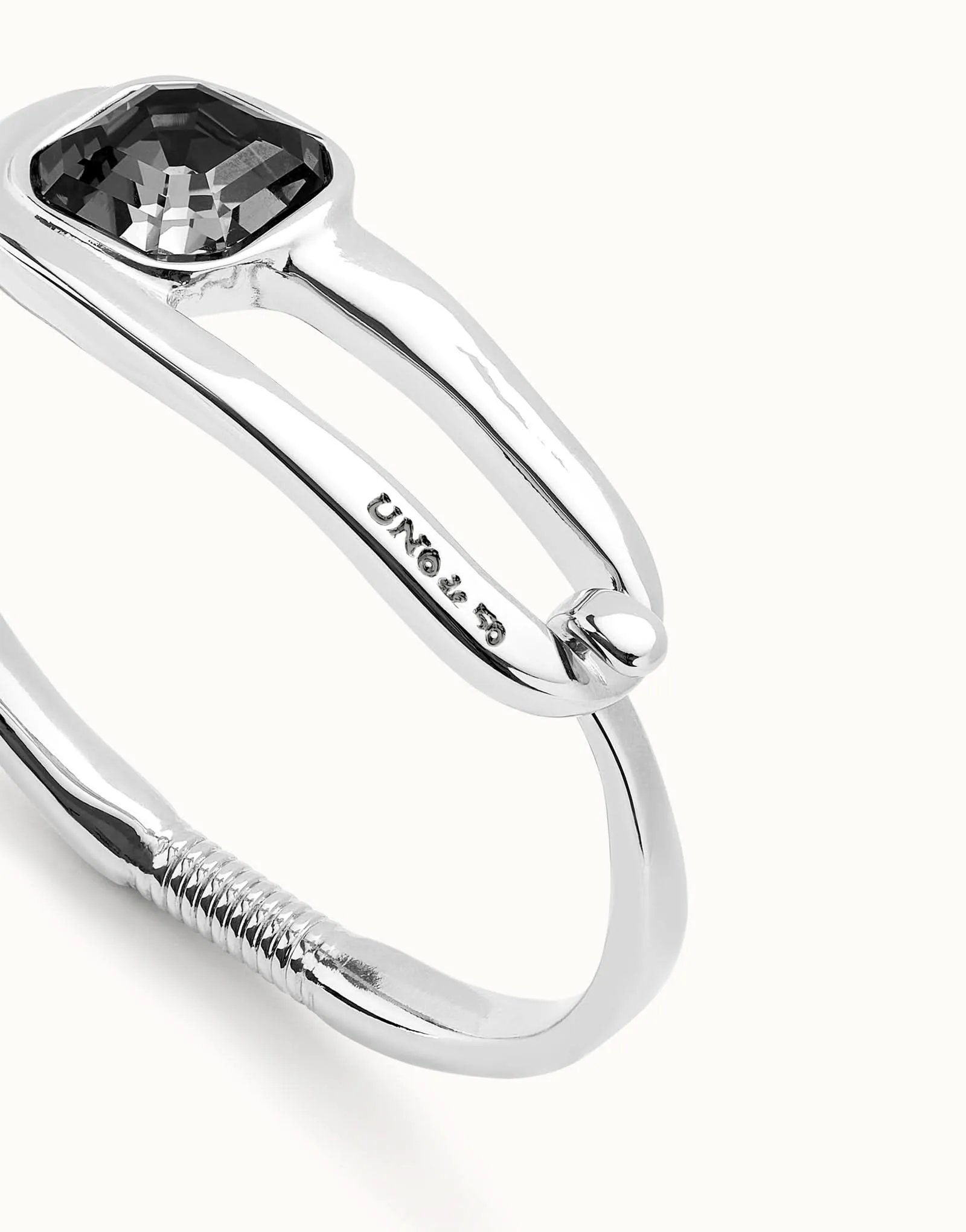 Sterling Silver Plated Ser Expresiva Black Bangle Bracelet PUL2512NGRMTL0 Unode50 Jewelry And Accessories