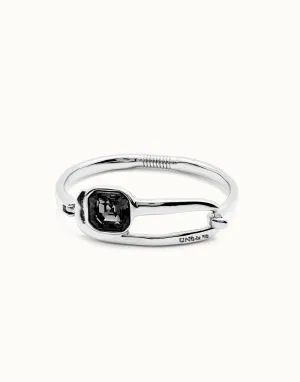 Sterling Silver Plated Ser Expresiva Black Bangle Bracelet PUL2512NGRMTL0 Unode50 Jewelry And Accessories
