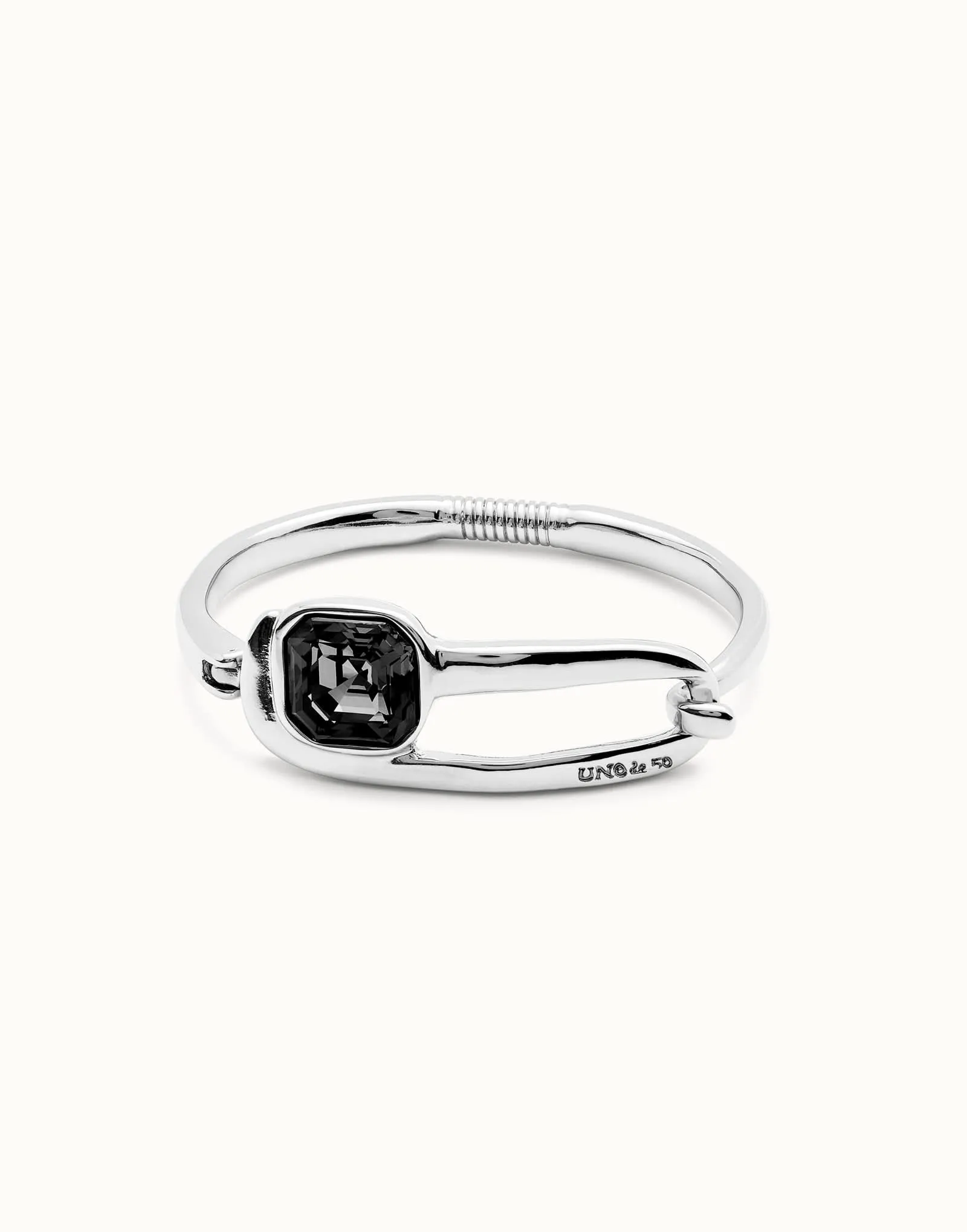 Sterling Silver Plated Ser Expresiva Black Bangle Bracelet PUL2512NGRMTL0 Unode50 Jewelry And Accessories