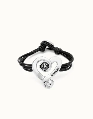 Sterling Silver Plated Ser Expresiva Black Bracelet PUL2542NGRMTL0 Unode50 Jewelry And Accessories