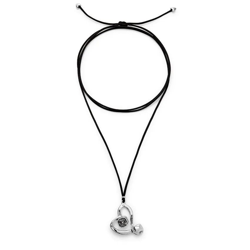 Sterling Silver Plated Ser Expresiva Black Necklace COL2012NGRMTL0U Unode50 Jewelry And Accessories