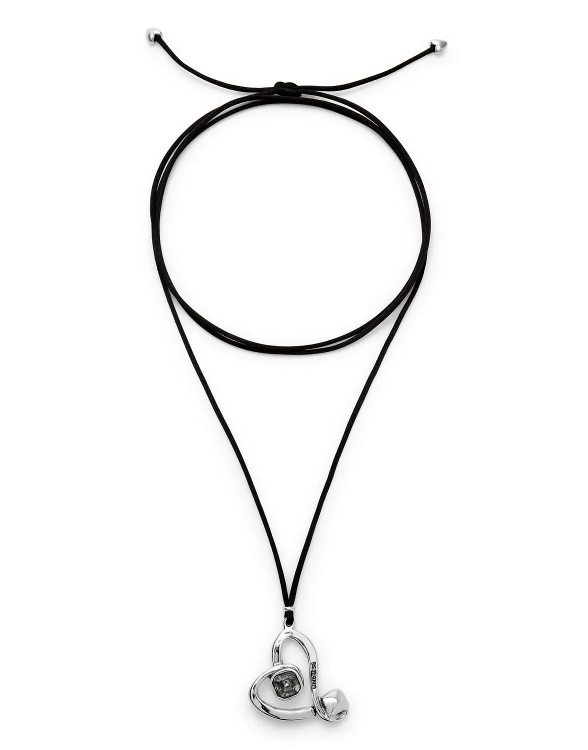 Sterling Silver Plated Ser Expresiva Black Necklace COL2012NGRMTL0U Unode50 Jewelry And Accessories