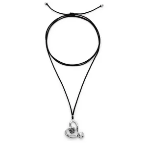 Sterling Silver Plated Ser Expresiva Black Necklace COL2012NGRMTL0U Unode50 Jewelry And Accessories