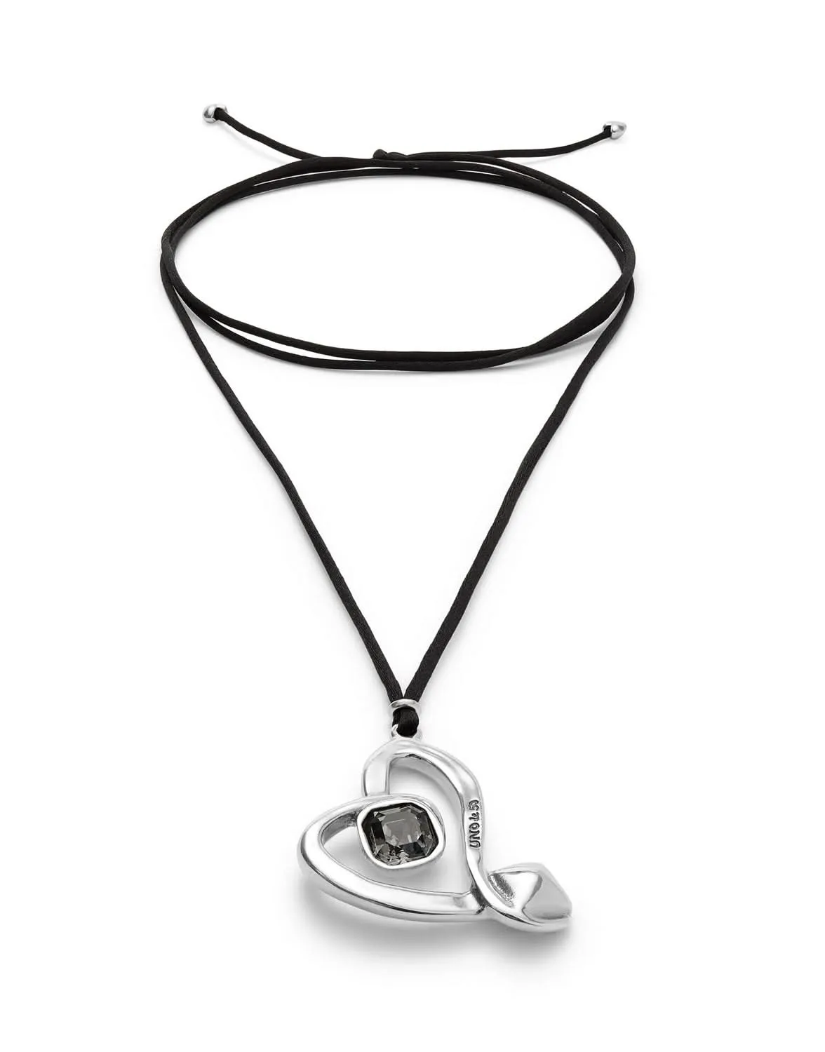 Sterling Silver Plated Ser Expresiva Black Necklace COL2012NGRMTL0U Unode50 Jewelry And Accessories