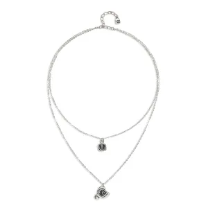 Sterling Silver Plated Ser Expresiva Black Pendant COL2002NGRMTL0U Unode50 Jewelry And Accessories