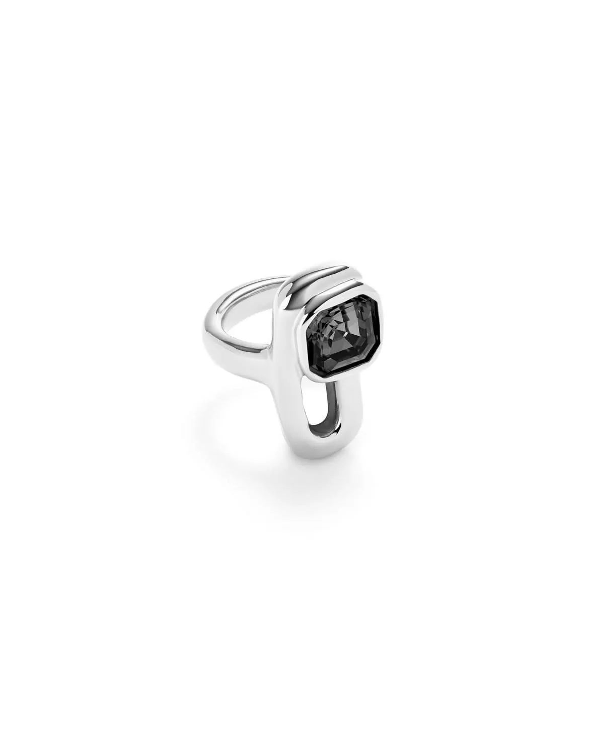 Sterling Silver Plated Ser Expresiva Black Ring ANI0841NGRMTL Unode50 Jewelry And Accessories