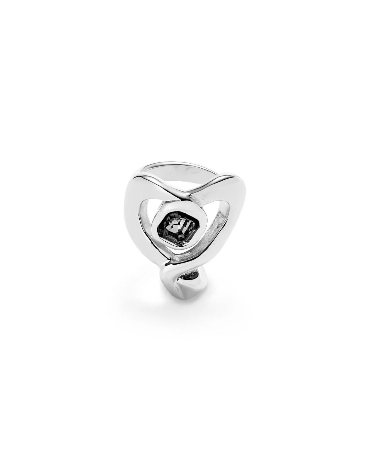Sterling Silver Plated Ser Expresiva Black Ring ANI0842NGRMTL Unode50 Jewelry And Accessories