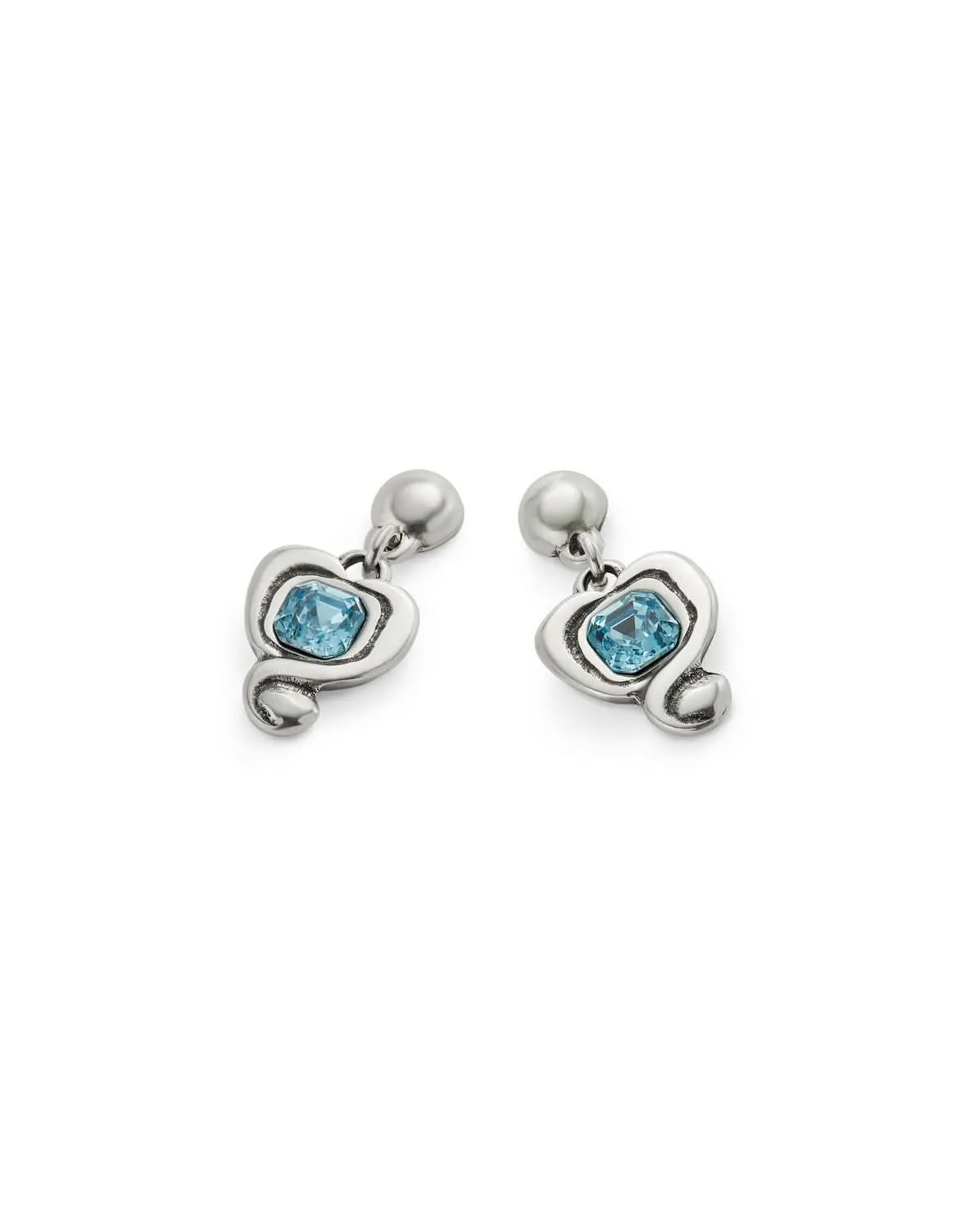 Sterling Silver Plated Ser Expresiva Blue Earrings PEN0997AZCMTL0U Unode50 Jewelry And Accessories