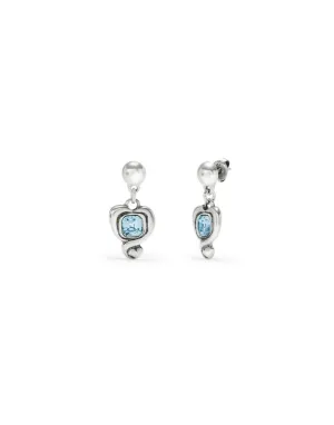 Sterling Silver Plated Ser Expresiva Blue Earrings PEN0997AZCMTL0U Unode50 Jewelry And Accessories