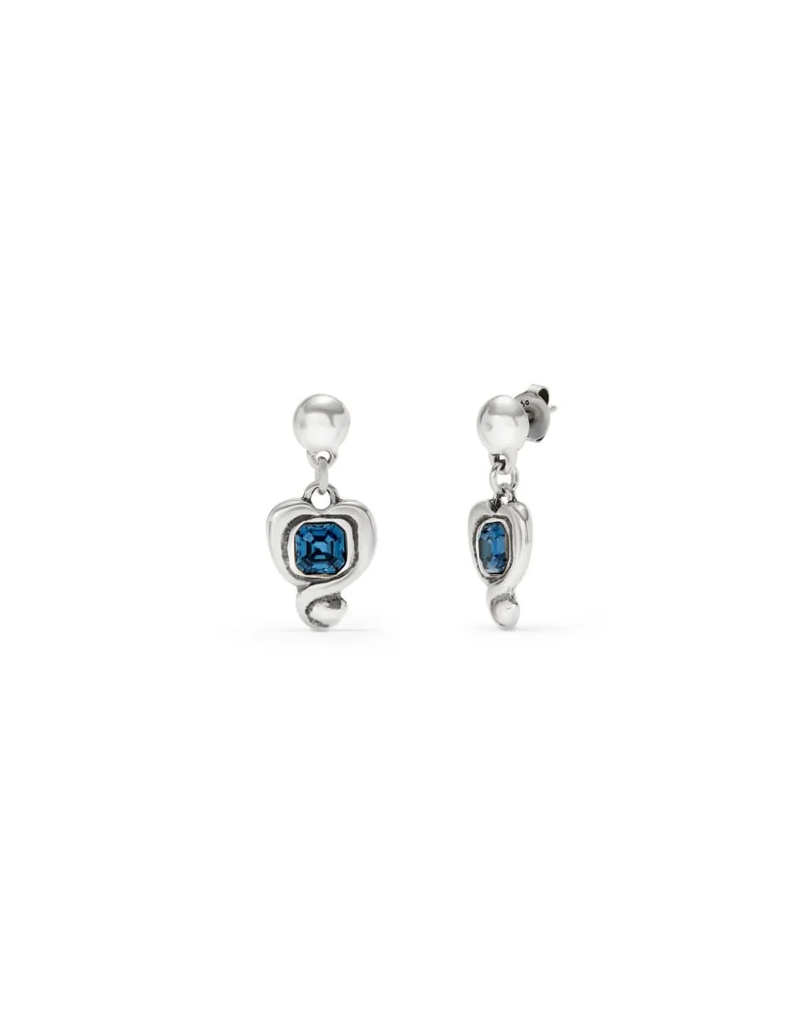 Sterling Silver Plated Ser Expresiva Blue Earrings PEN0997AZOMTL0U Unode50 Jewelry And Accessories