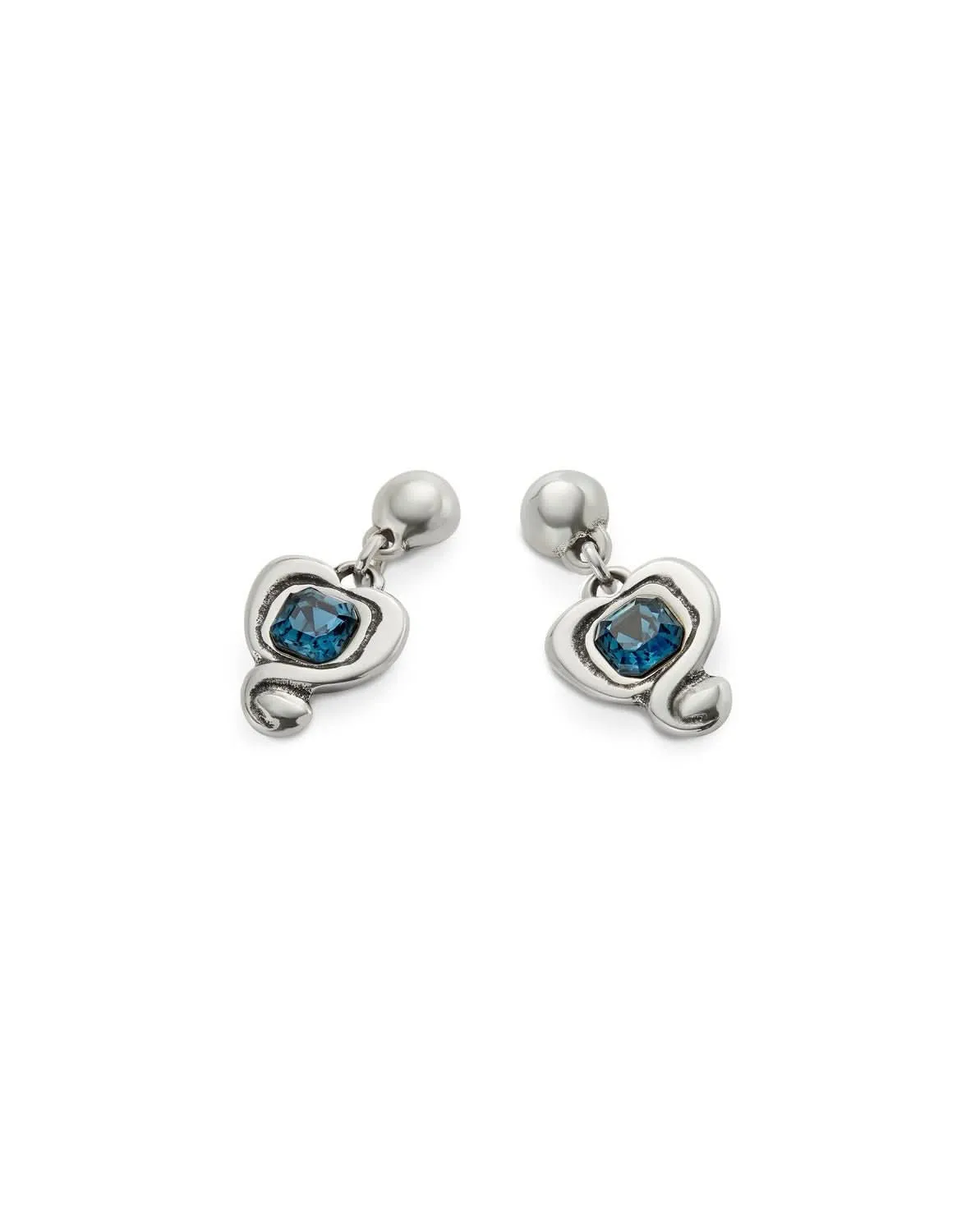 Sterling Silver Plated Ser Expresiva Blue Earrings PEN0997AZOMTL0U Unode50 Jewelry And Accessories