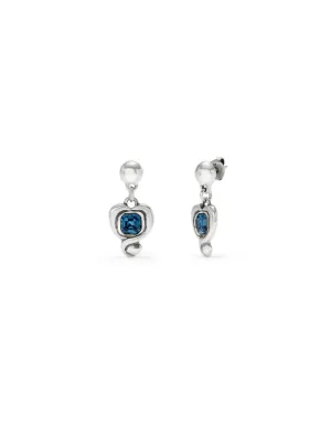 Sterling Silver Plated Ser Expresiva Blue Earrings PEN0997AZOMTL0U Unode50 Jewelry And Accessories