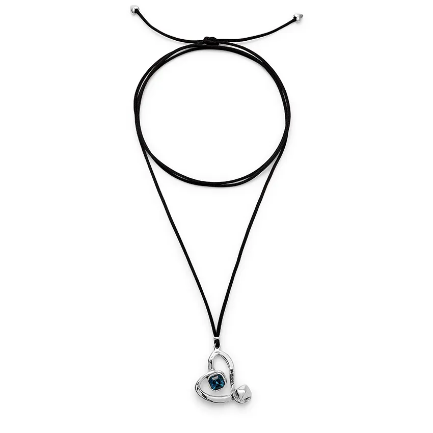 Sterling Silver Plated Ser Expresiva Blue Necklace COL2012AZOMTL0U Unode50 Jewelry And Accessories