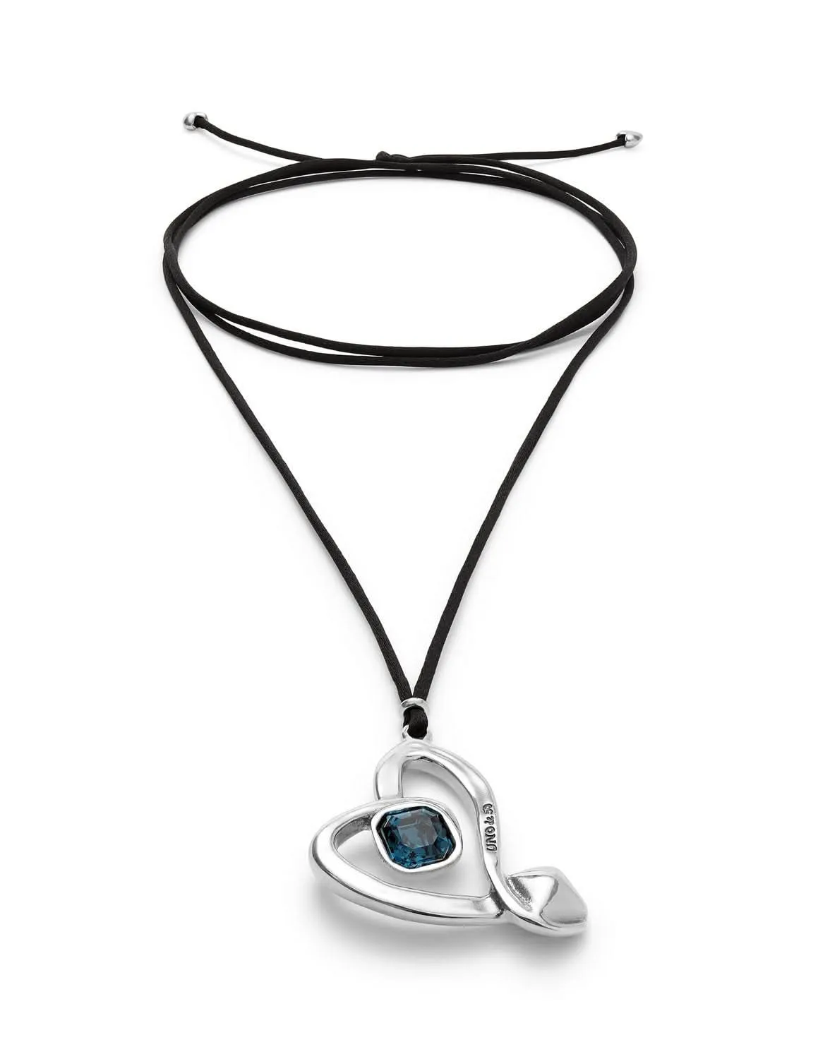 Sterling Silver Plated Ser Expresiva Blue Necklace COL2012AZOMTL0U Unode50 Jewelry And Accessories