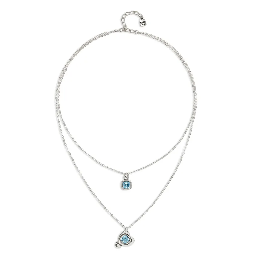 Sterling Silver Plated Ser Expresiva Blue Pendant COL2002AZCMTL0U Unode50 Jewelry And Accessories