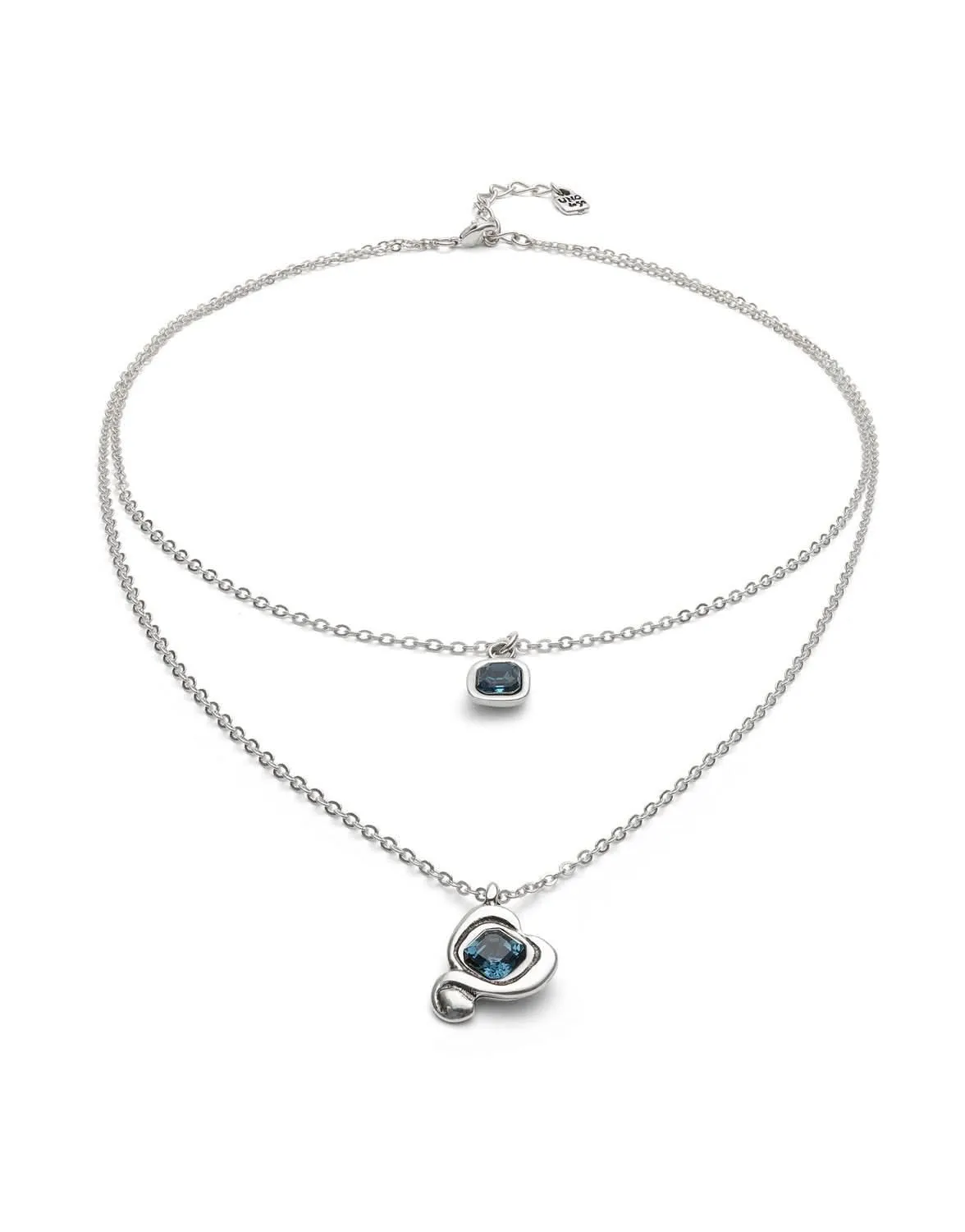 Sterling Silver Plated Ser Expresiva Blue Pendant COL2002AZOMTL0U Unode50 Jewelry And Accessories