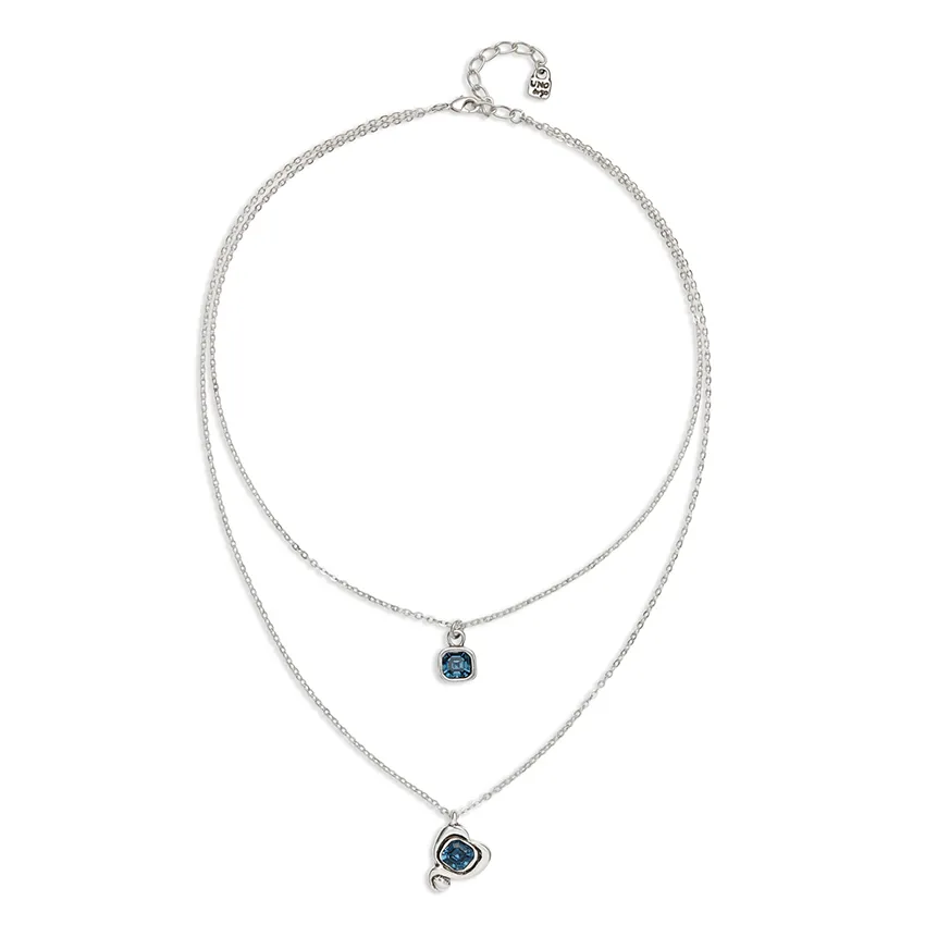 Sterling Silver Plated Ser Expresiva Blue Pendant COL2002AZOMTL0U Unode50 Jewelry And Accessories