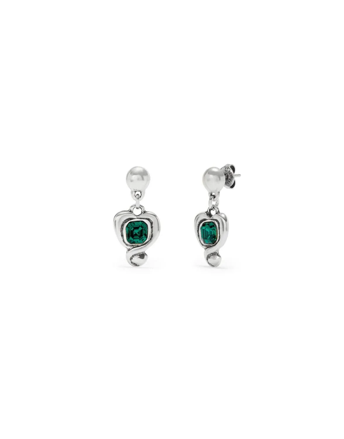 Sterling Silver Plated Ser Expresiva Green Earrings PEN0997VRDMTL0U Unode50 Jewelry And Accessories