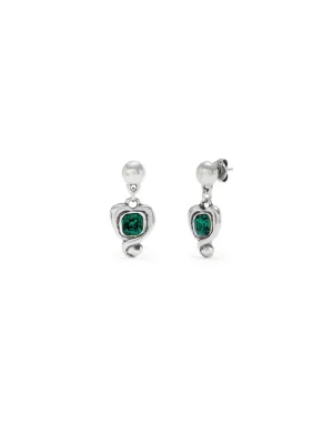 Sterling Silver Plated Ser Expresiva Green Earrings PEN0997VRDMTL0U Unode50 Jewelry And Accessories