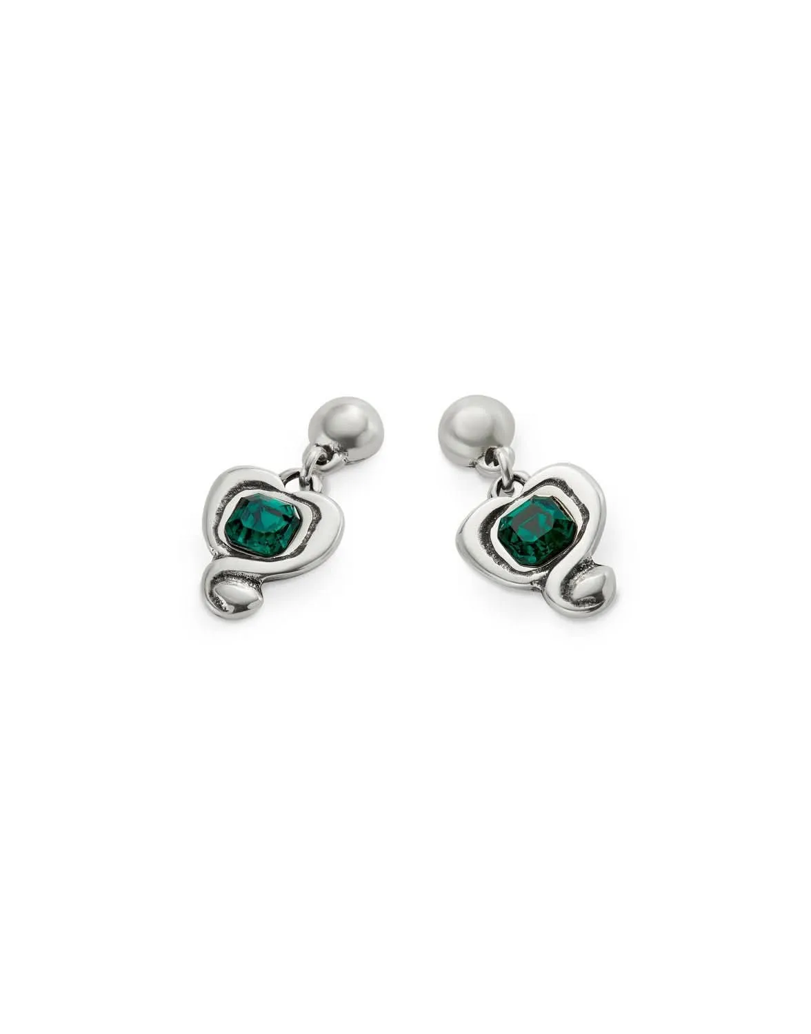 Sterling Silver Plated Ser Expresiva Green Earrings PEN0997VRDMTL0U Unode50 Jewelry And Accessories