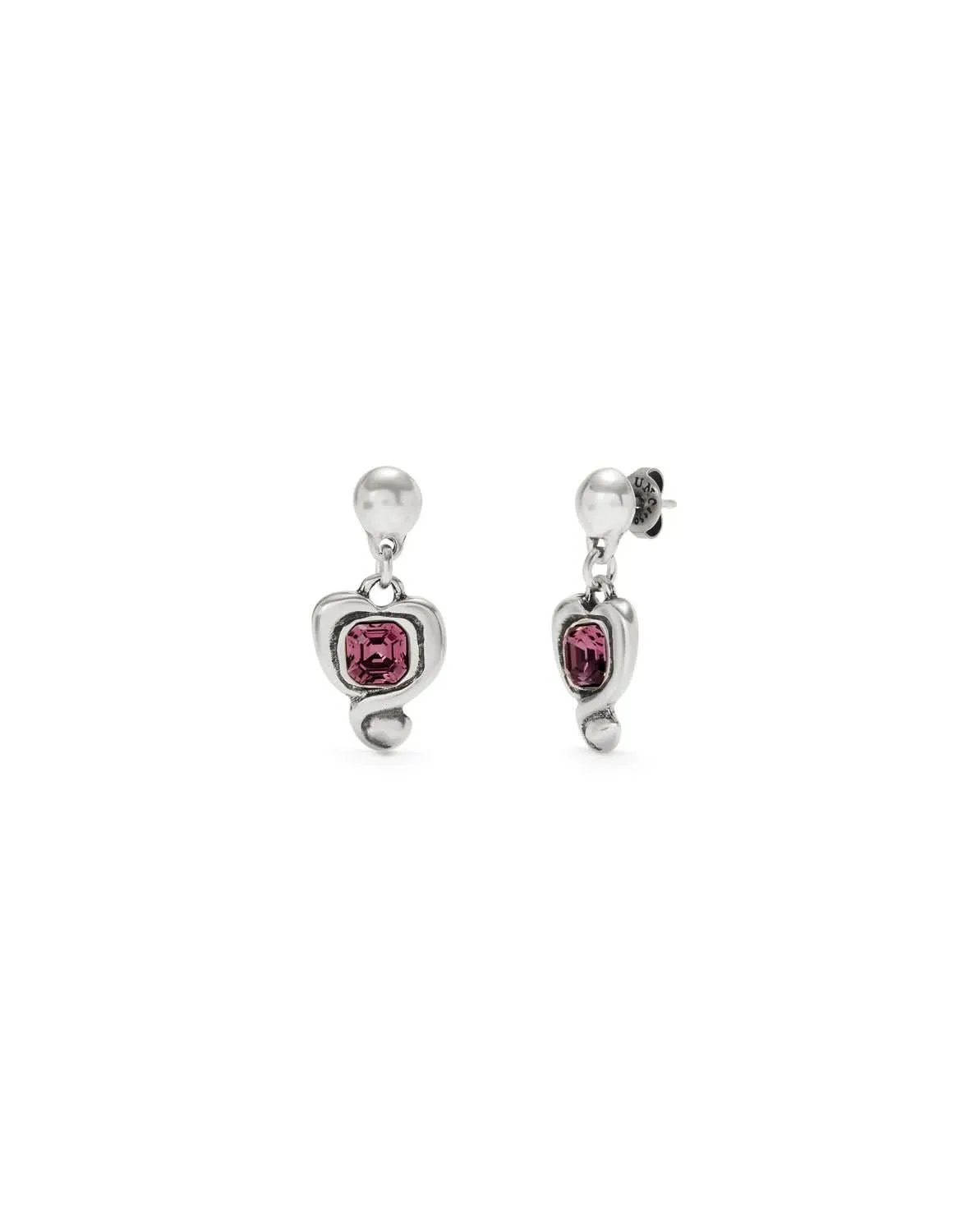 Sterling Silver Plated Ser Expresiva Pink Earrings PEN0997RSAMTL0U Unode50 Jewelry And Accessories
