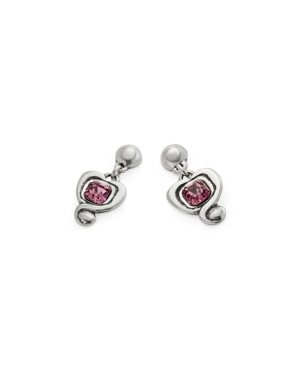 Sterling Silver Plated Ser Expresiva Pink Earrings PEN0997RSAMTL0U Unode50 Jewelry And Accessories