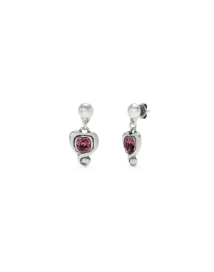 Sterling Silver Plated Ser Expresiva Pink Earrings PEN0997RSAMTL0U Unode50 Jewelry And Accessories