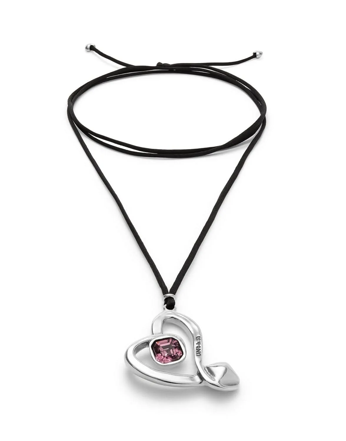 Sterling Silver Plated Ser Expresiva Pink Necklace COL2012RSAMTL0U Unode50 Jewelry And Accessories