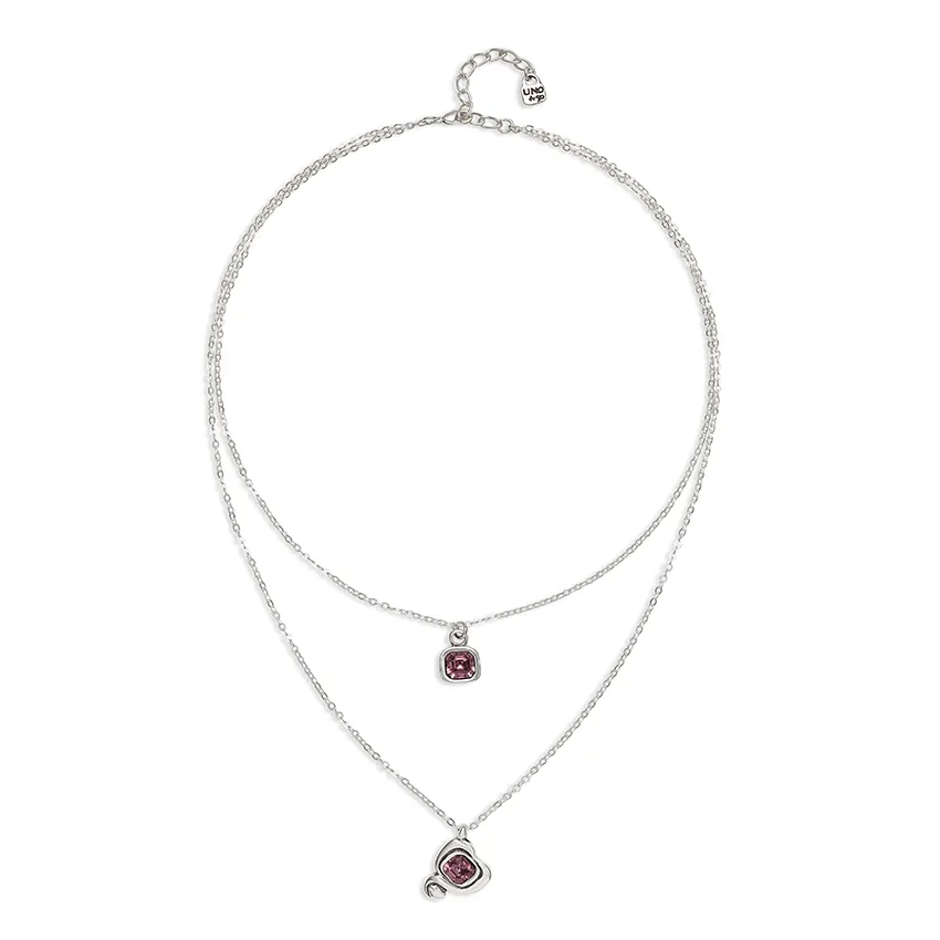 Sterling Silver Plated Ser Expresiva Pink Pendant COL2002RSAMTL0U Unode50 Jewelry And Accessories