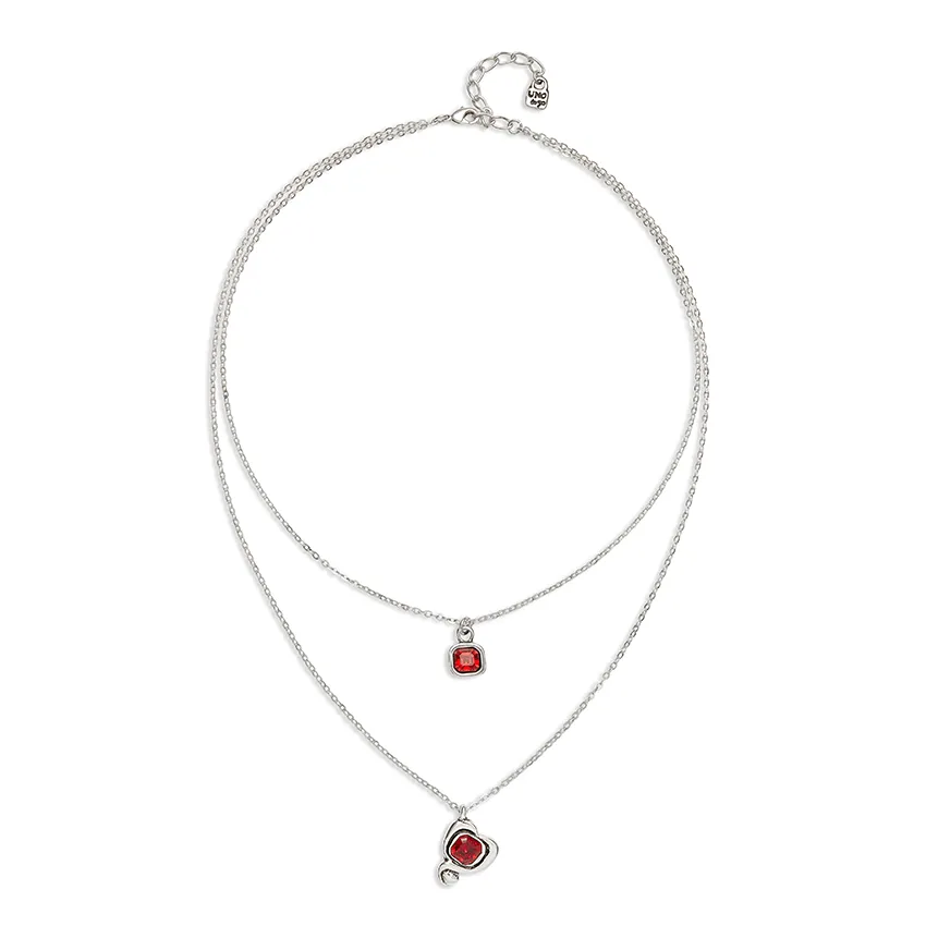 Sterling Silver Plated Ser Expresiva Red Pendant COL2002ROJMTL0U Unode50 Jewelry And Accessories