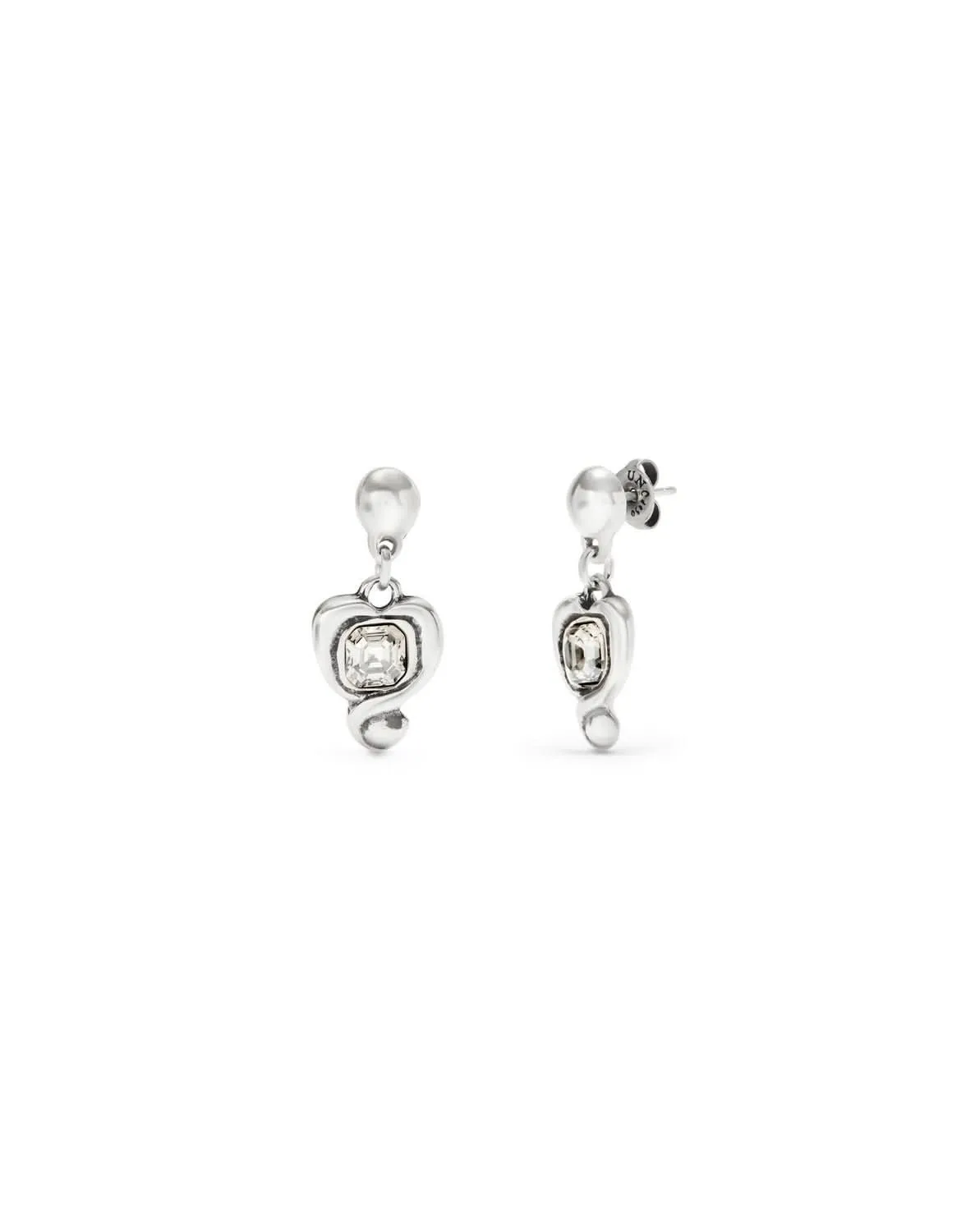 Sterling Silver Plated Ser Expresiva White Earrings PEN0997CRSMTL0U Unode50 Jewelry And Accessories