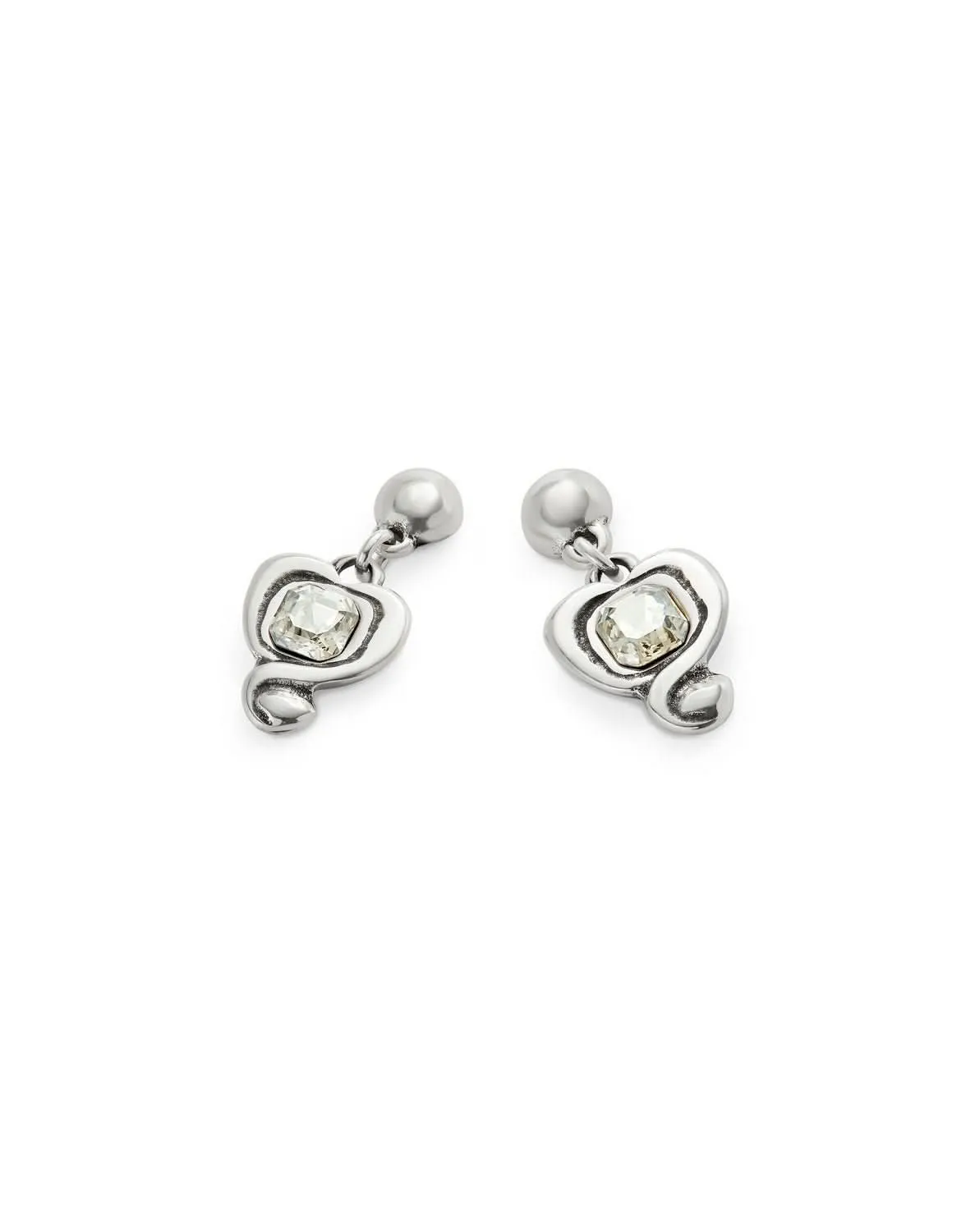 Sterling Silver Plated Ser Expresiva White Earrings PEN0997CRSMTL0U Unode50 Jewelry And Accessories