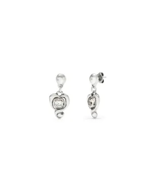 Sterling Silver Plated Ser Expresiva White Earrings PEN0997CRSMTL0U Unode50 Jewelry And Accessories