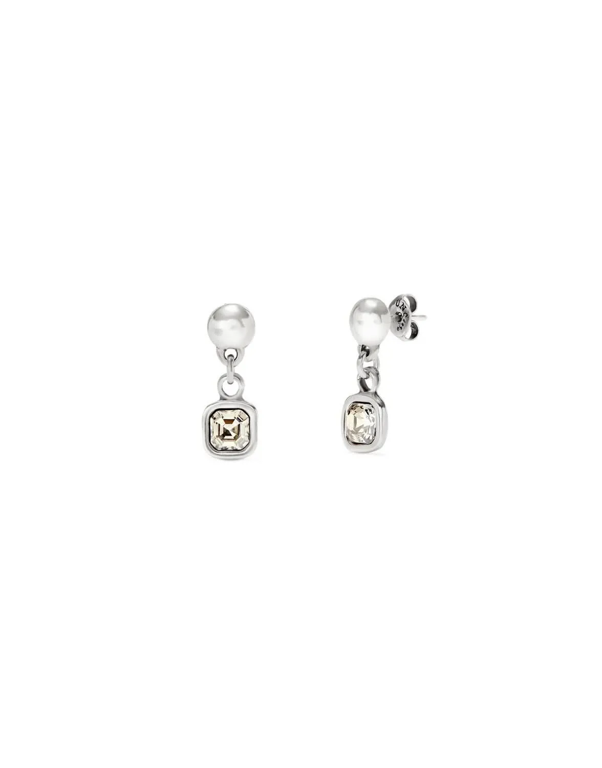 Sterling Silver Plated Ser Expresiva White Earrings PEN0998CRSMTL0U Unode50 Jewelry And Accessories