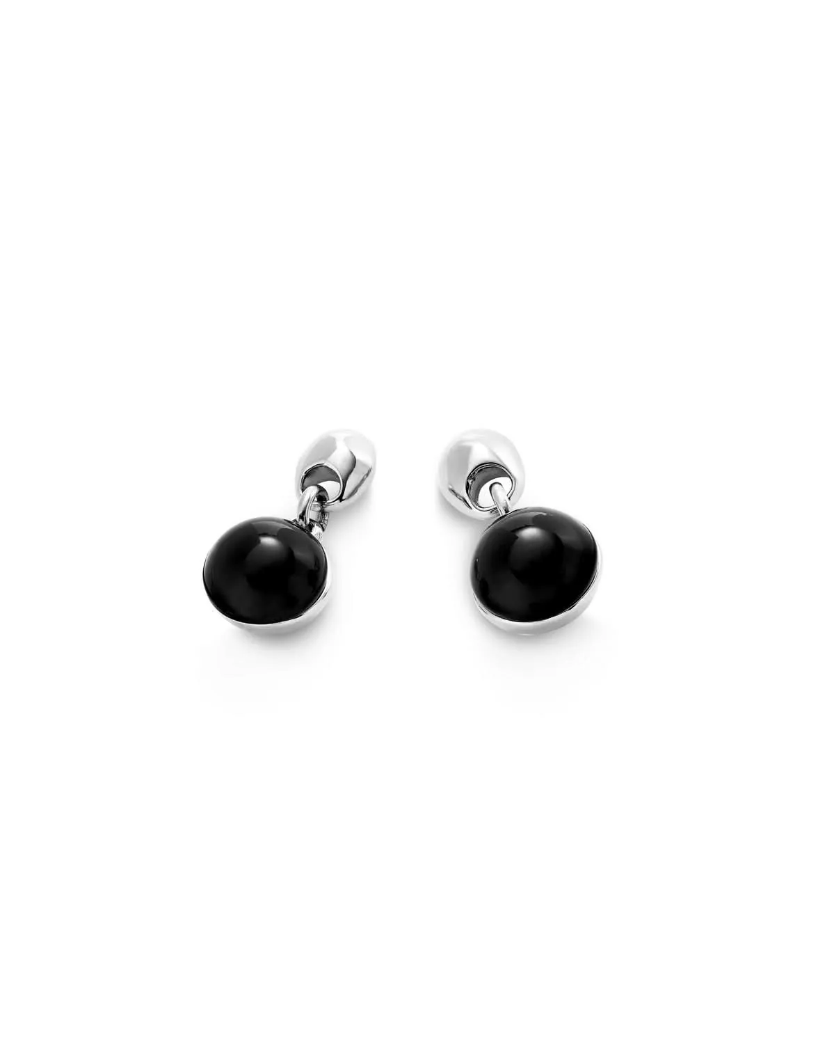 Sterling Silver Plated Ser Fascinante Black Earrings PEN0995NGRMTL0U Unode50 Jewelry And Accessories