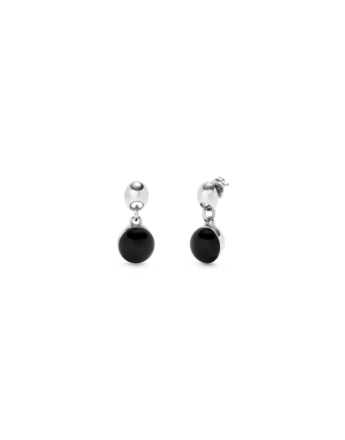 Sterling Silver Plated Ser Fascinante Black Earrings PEN0995NGRMTL0U Unode50 Jewelry And Accessories