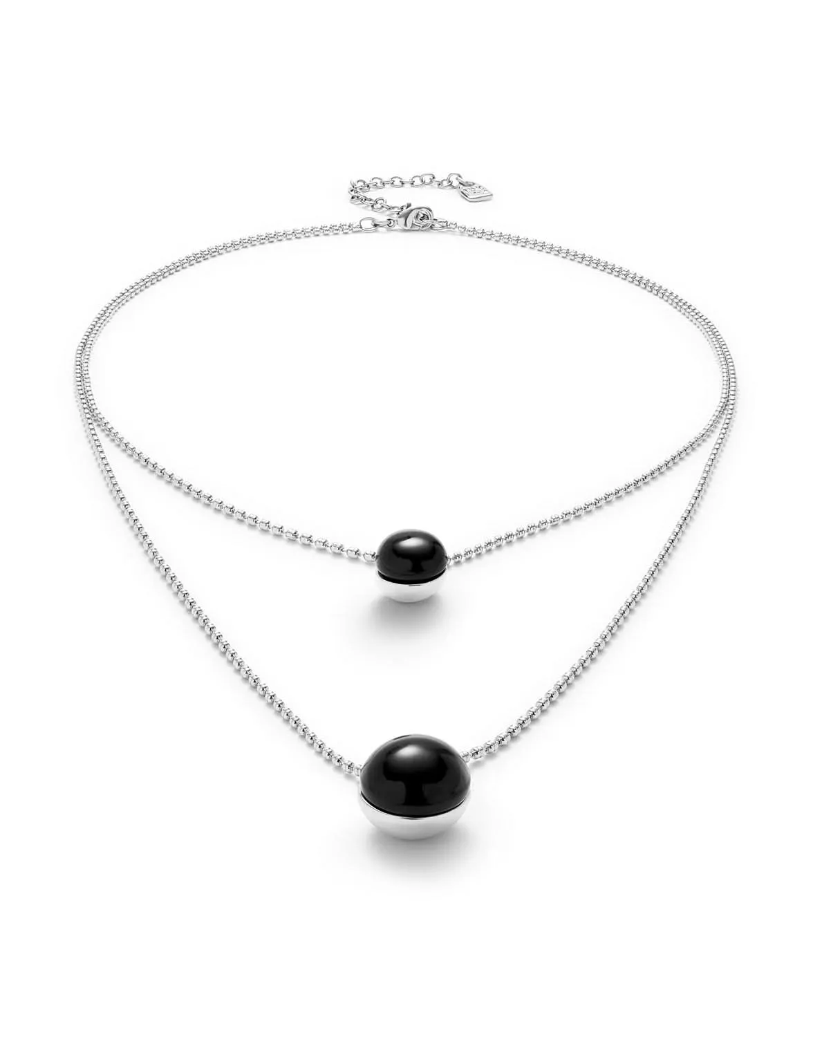 Sterling Silver Plated Ser Fascinante Black Pendant COL2003NGRMTL0U Unode50 Jewelry And Accessories