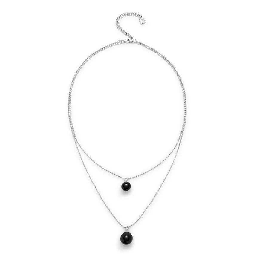 Sterling Silver Plated Ser Fascinante Black Pendant COL2003NGRMTL0U Unode50 Jewelry And Accessories