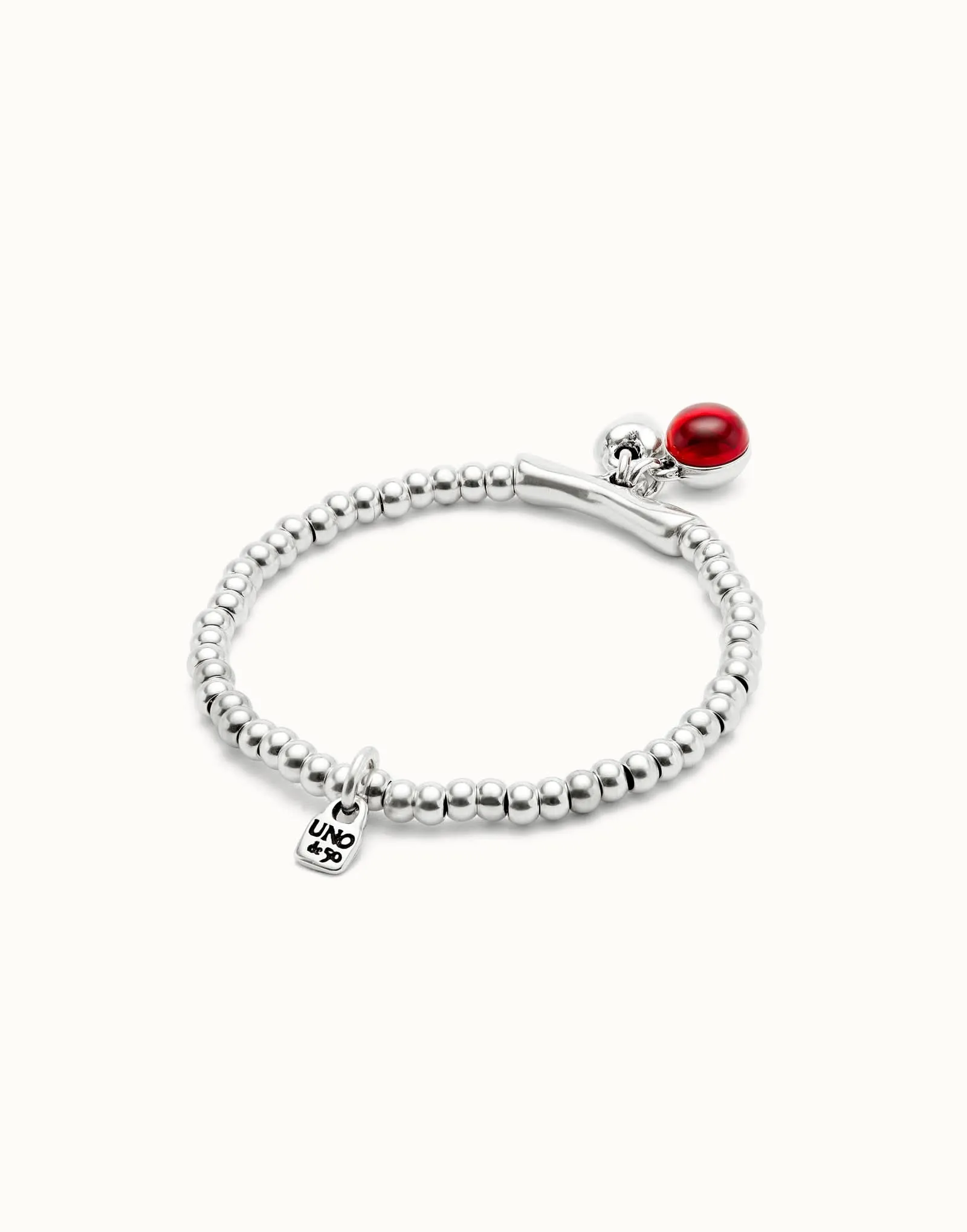 Sterling Silver Plated Ser Fascinante Red Bracelet PUL2533ROJMTL0 Unode50 Jewelry And Accessories