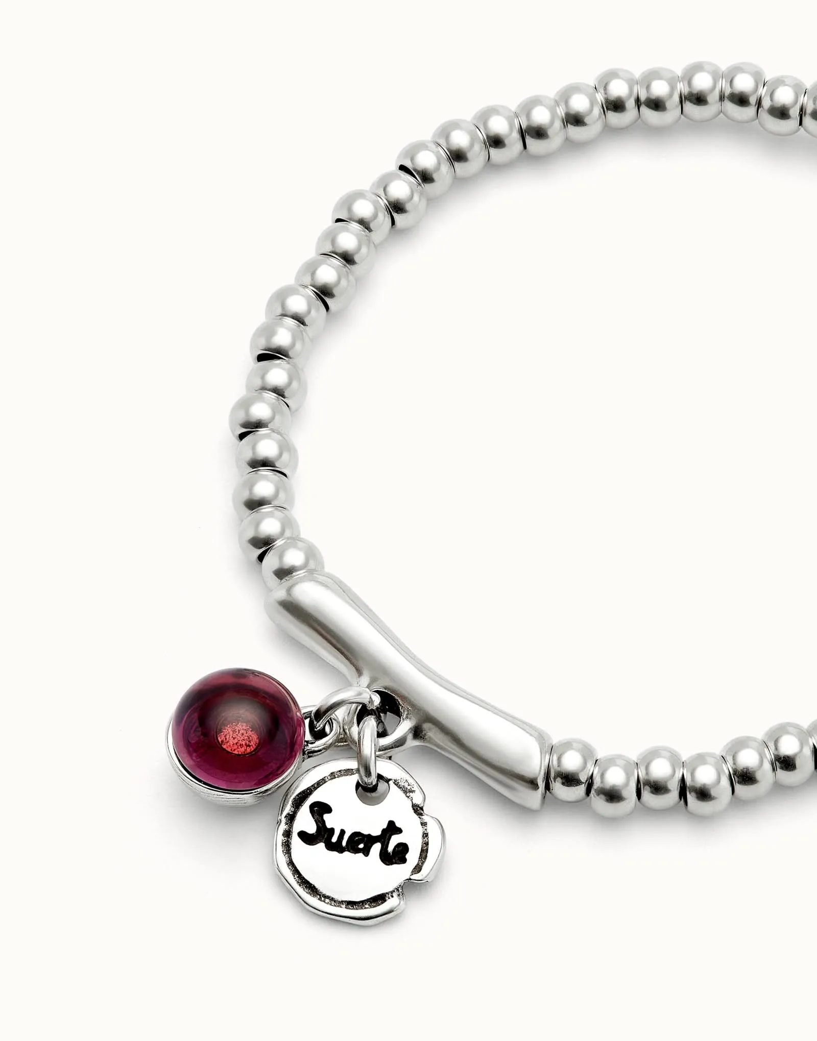 Sterling Silver Plated Ser Fascinante Red Bracelet PUL2533ROJMTL0 Unode50 Jewelry And Accessories
