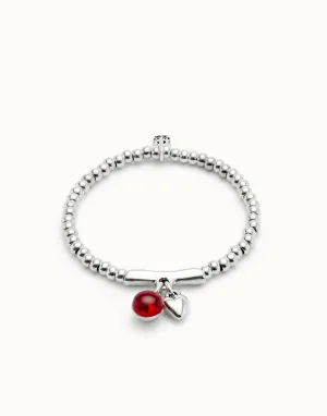 Sterling Silver Plated Ser Fascinante Red Bracelet PUL2533ROJMTL0 Unode50 Jewelry And Accessories