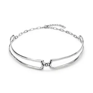 Sterling Silver Plated Ser Indomable White Necklace COL1935BLNMTL0U Unode50 Jewelry And Accessories