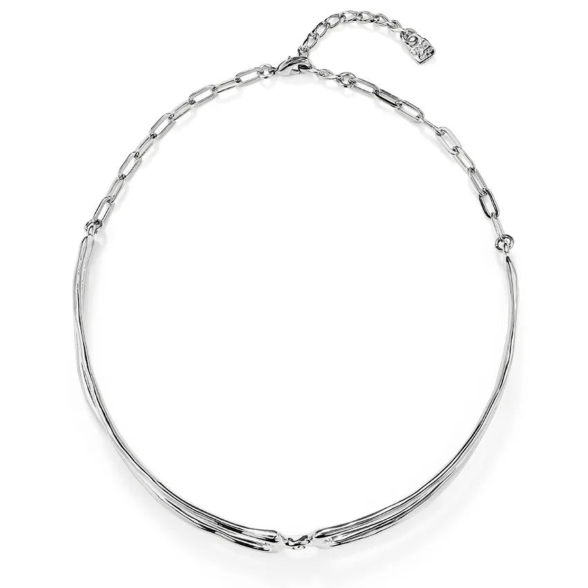 Sterling Silver Plated Ser Indomable White Necklace COL1935BLNMTL0U Unode50 Jewelry And Accessories