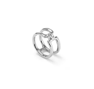 Sterling Silver Plated Ser Indomable White Ring ANI0816BLNMTL Unode50 Jewelry And Accessories