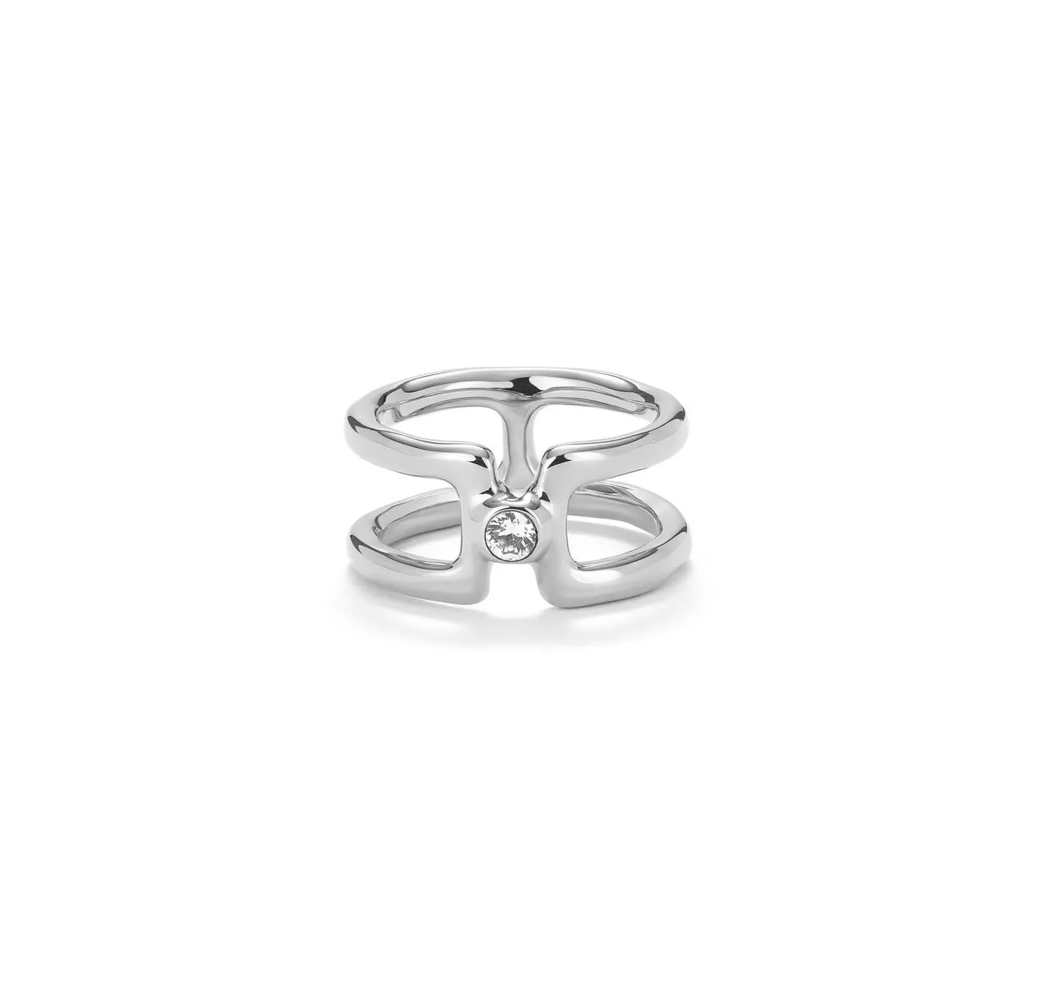 Sterling Silver Plated Ser Indomable White Ring ANI0816BLNMTL Unode50 Jewelry And Accessories