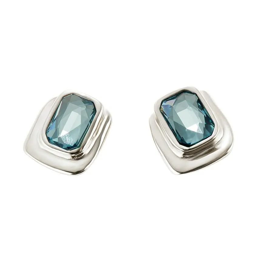 Sterling Silver Plated Ser Magnetica Blue Earrings PEN0973AZCMTL0U Unode50 Jewelry And Accessories