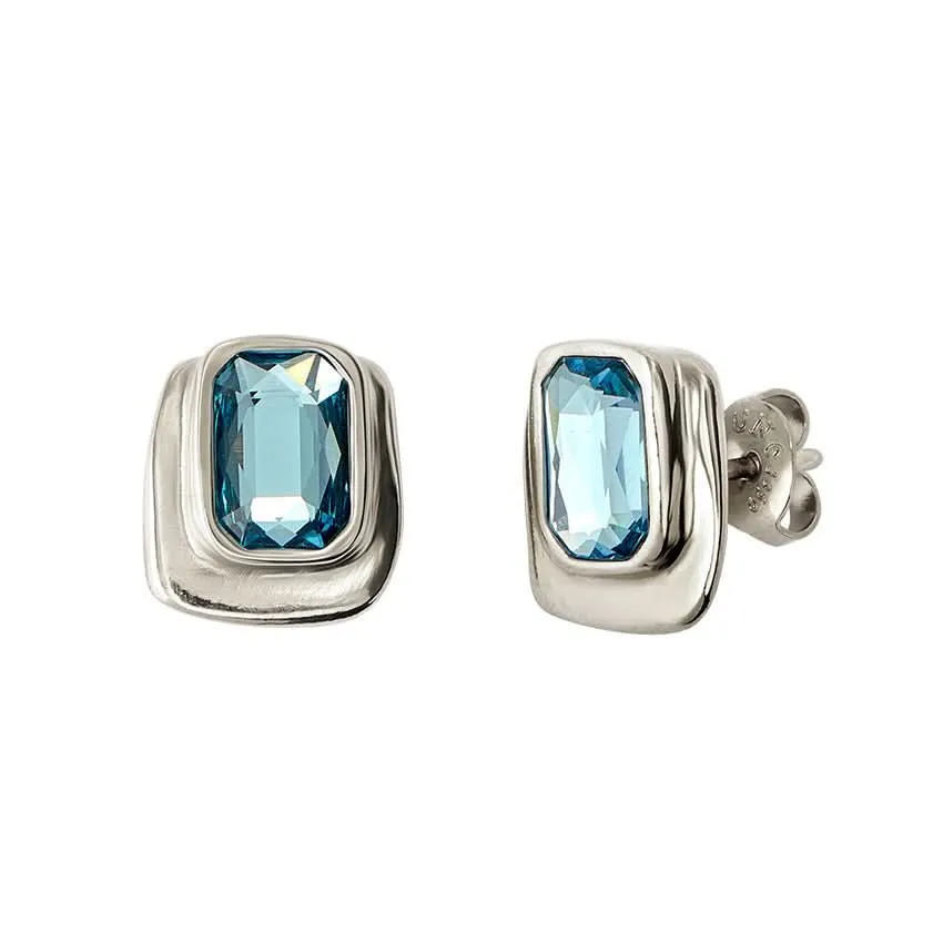 Sterling Silver Plated Ser Magnetica Blue Earrings PEN0973AZCMTL0U Unode50 Jewelry And Accessories